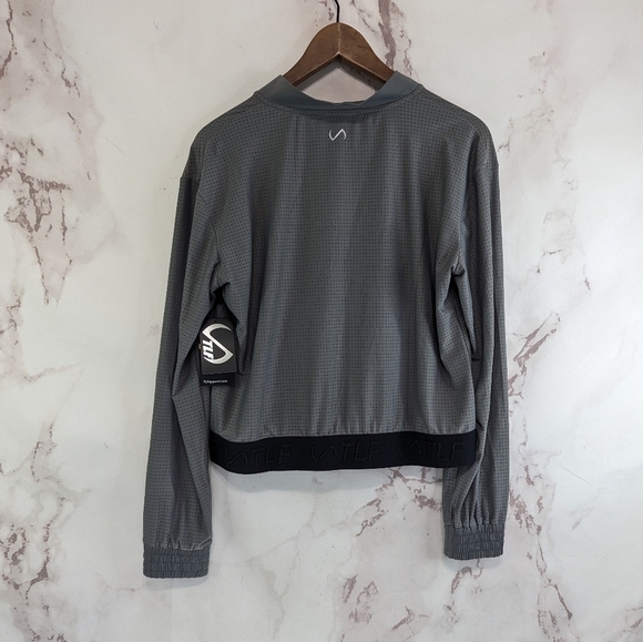 TLF Apparel Jacket Womens Medium Maddox Gray Half Zip Jacket Crop Athletic - Picture 7 of 13